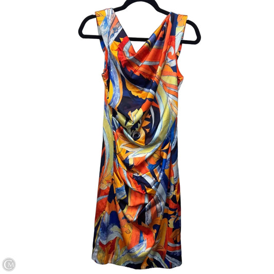 Dress Casual Midi By Nicole Miller In Blue & Orange, Size: 8