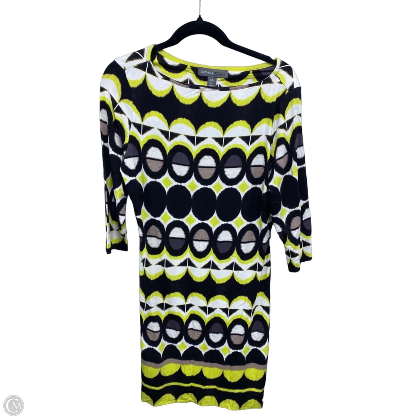 Dress Casual Midi By Donna Ricco In Black & Green, Size: M