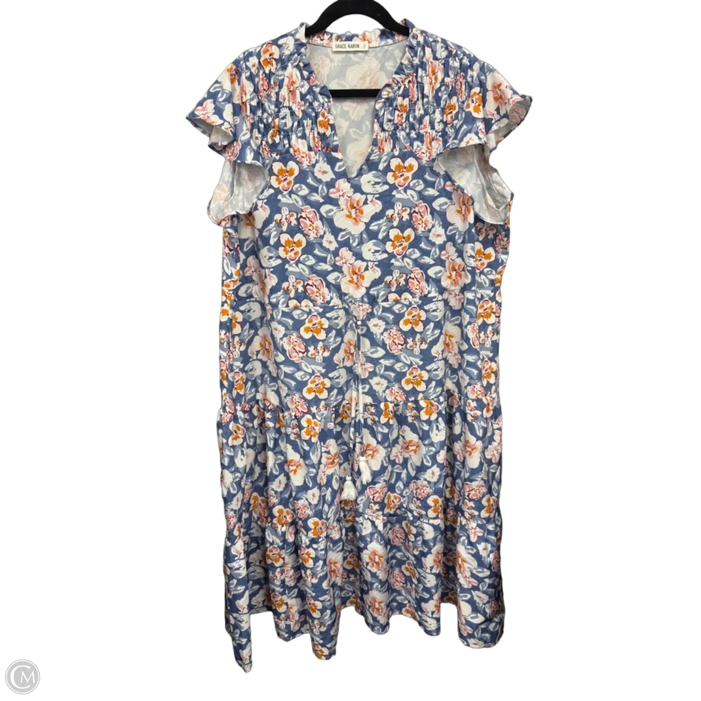 Dress Casual Maxi By Grace Karin In Black & Orange, Size: 2x