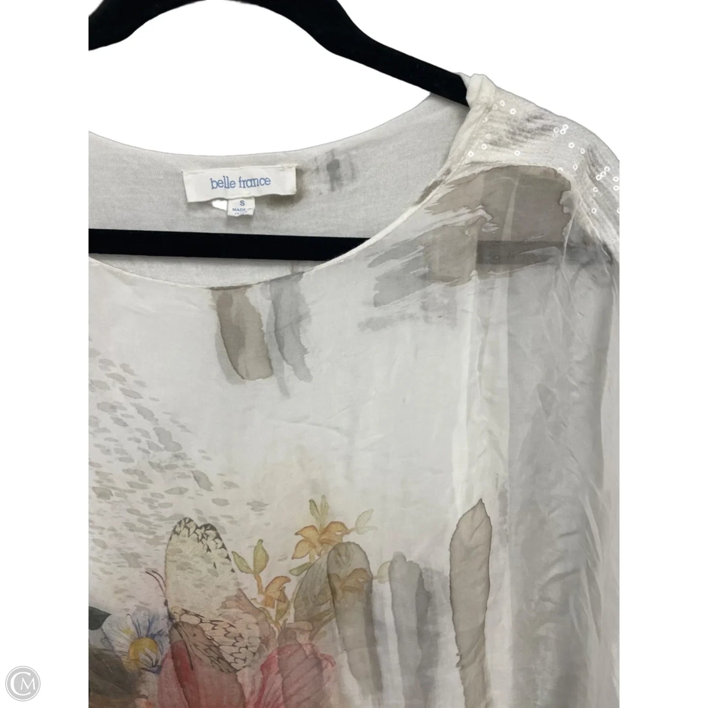 Top Short Sleeve By Clothes Mentor In Cream & White, Size: S