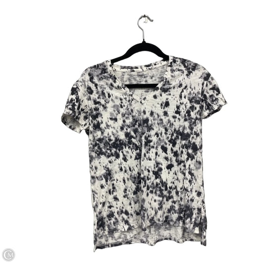 Top Short Sleeve By Calvin Klein In Grey & White, Size: S