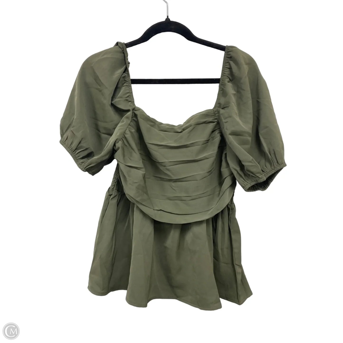 Top Short Sleeve By Shein In Green, Size: L