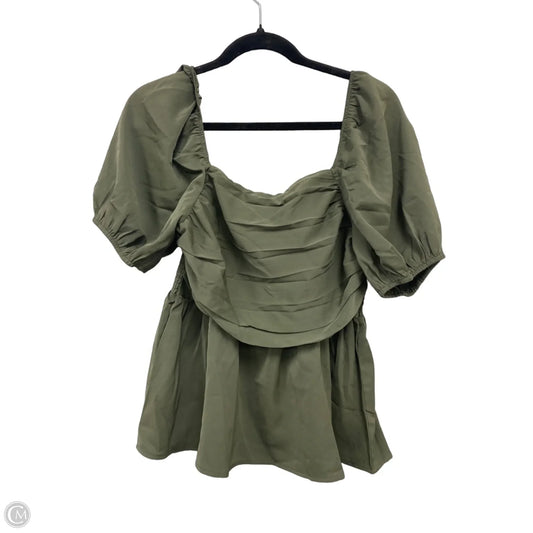 Top Short Sleeve By Shein In Green, Size: L