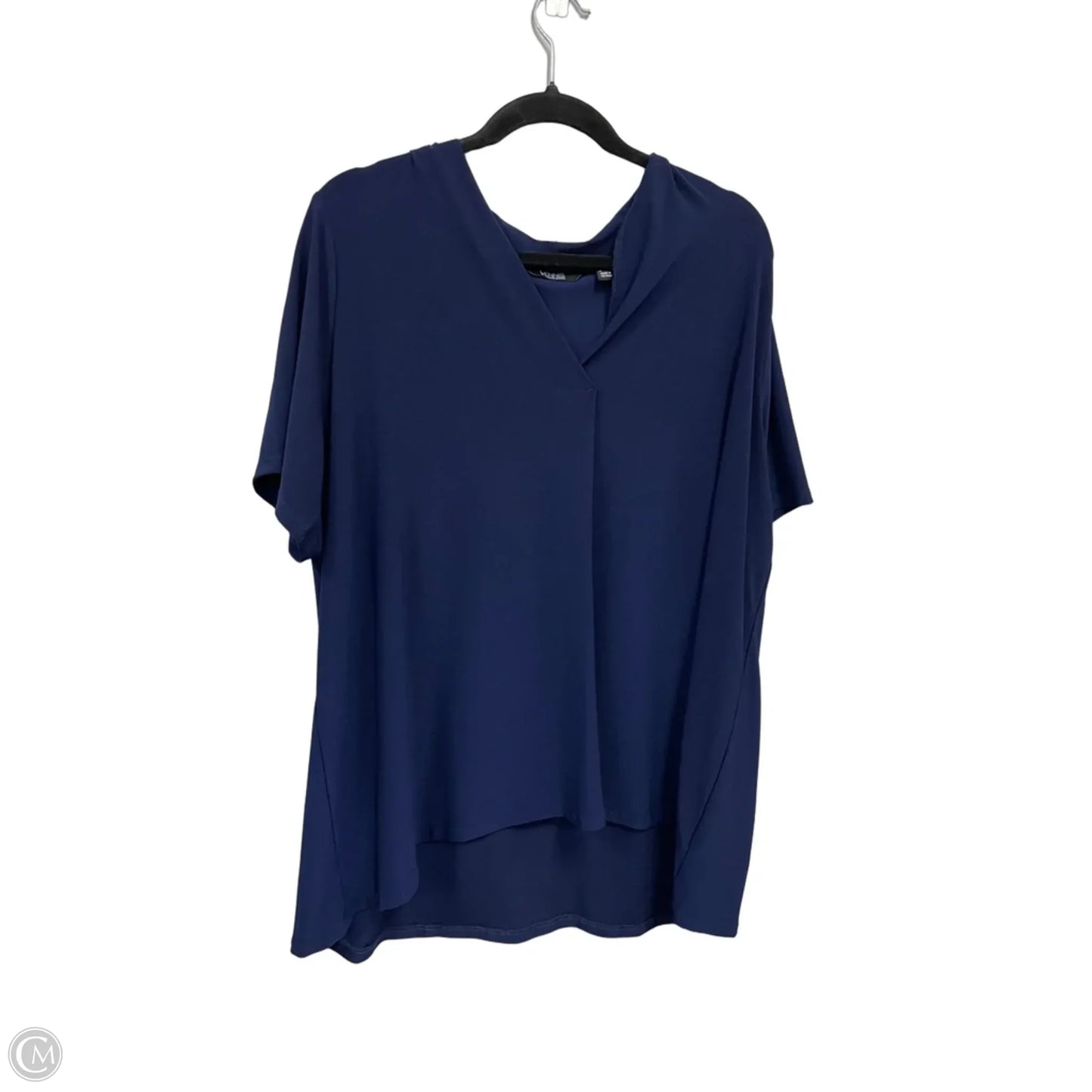Top Short Sleeve By Dennis Basso Qvc In Blue, Size: 2x