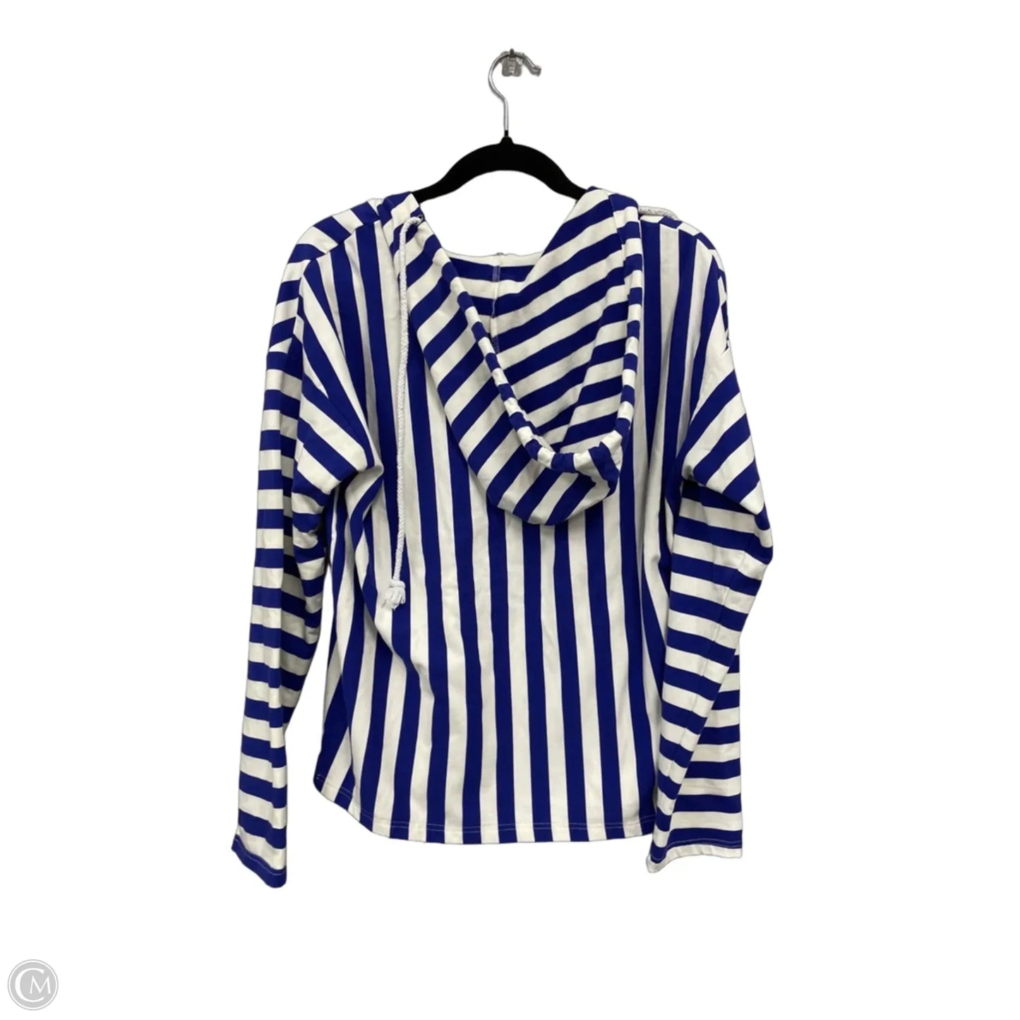 Top Long Sleeve By Clothes Mentor In Blue & White, Size: M