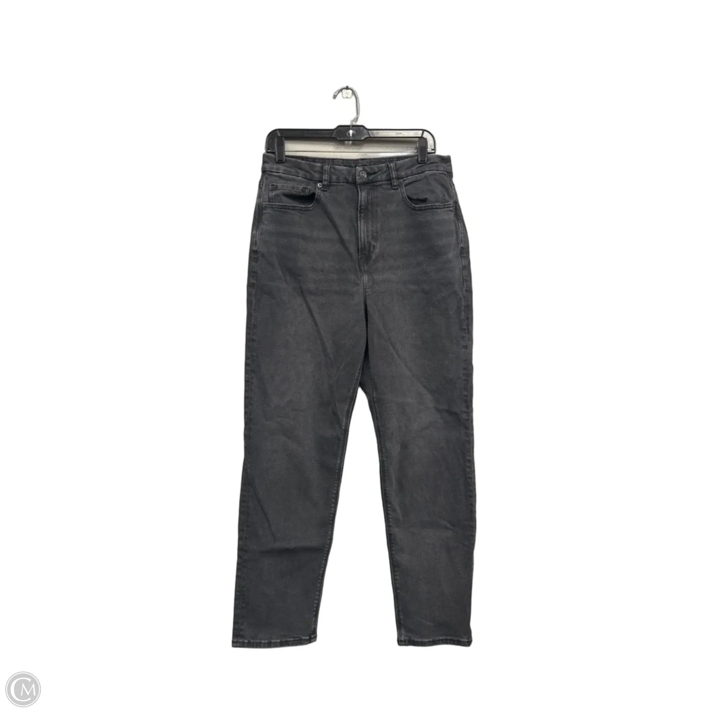Jeans Straight By American Eagle In Black Denim, Size: 12