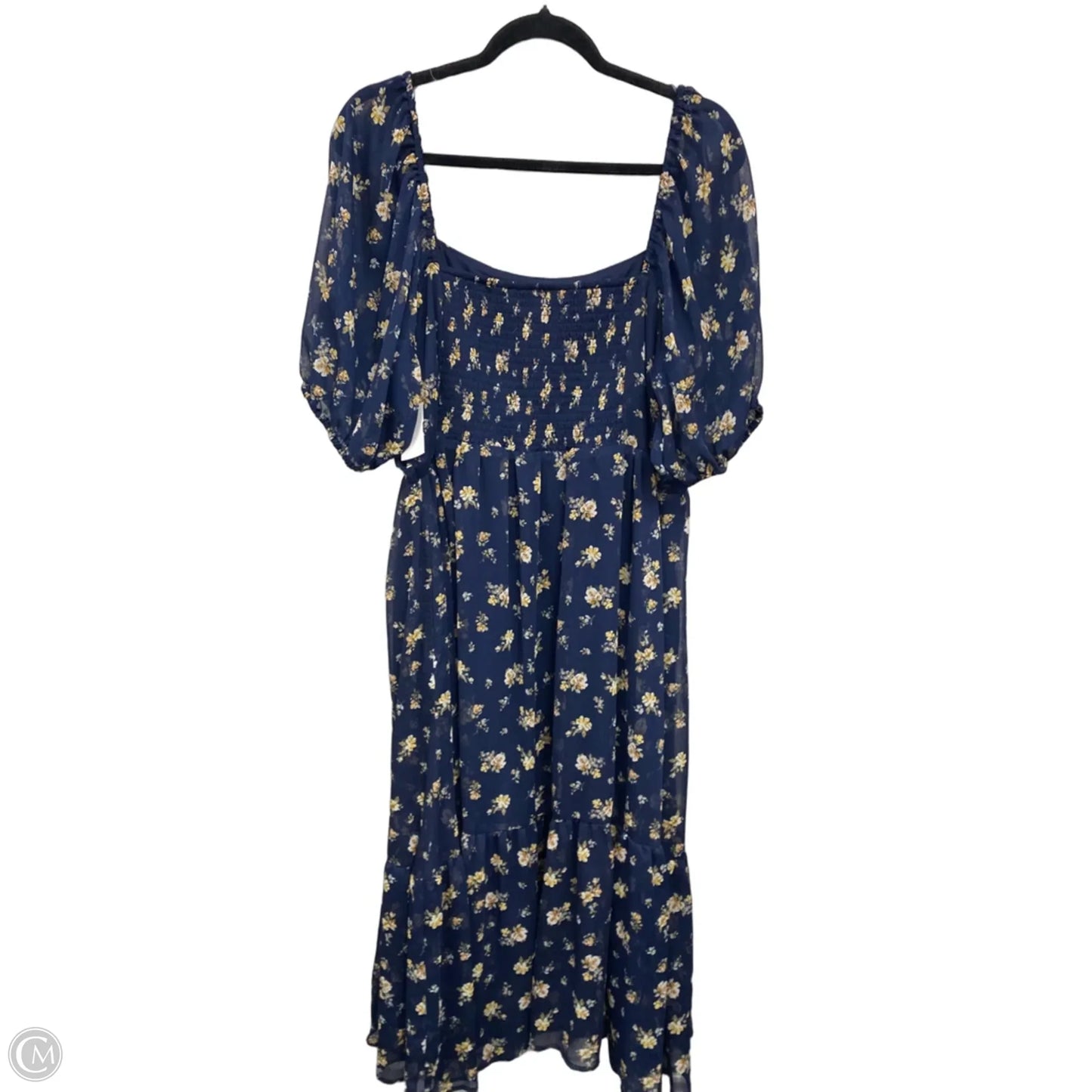 Dress Casual Midi By Clothes Mentor In Blue & Yellow, Size: Xxl