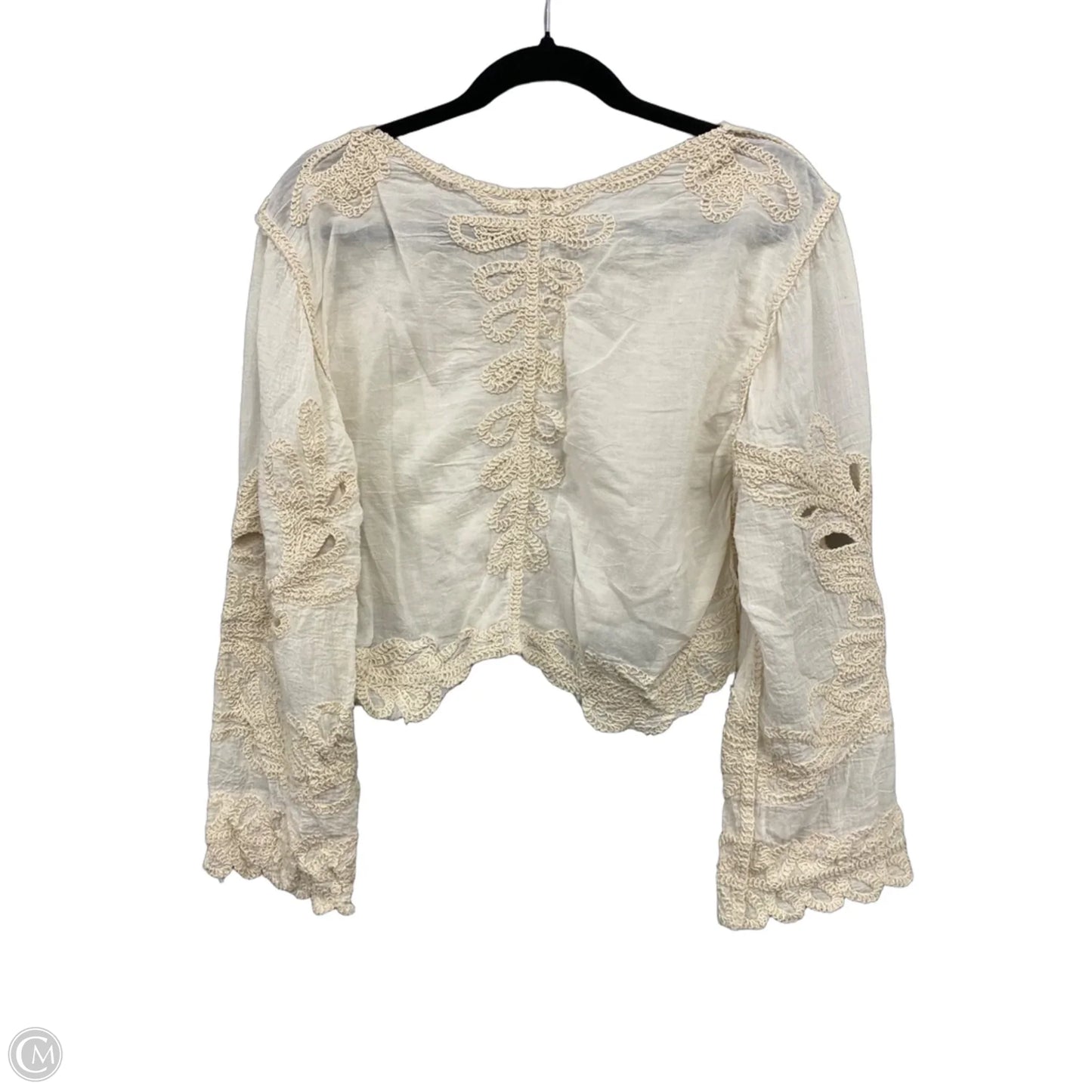 Top Long Sleeve By Pol In Cream, Size: S
