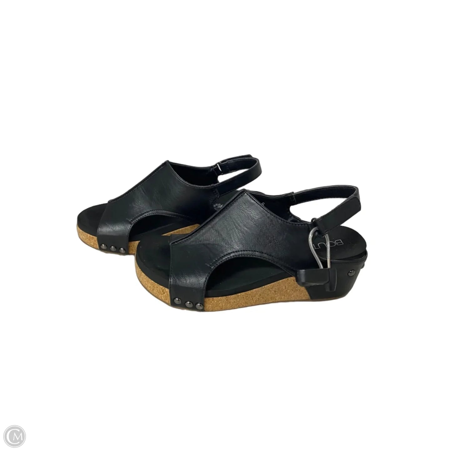 Sandals Heels Wedge By Corkys In Black, Size: 6