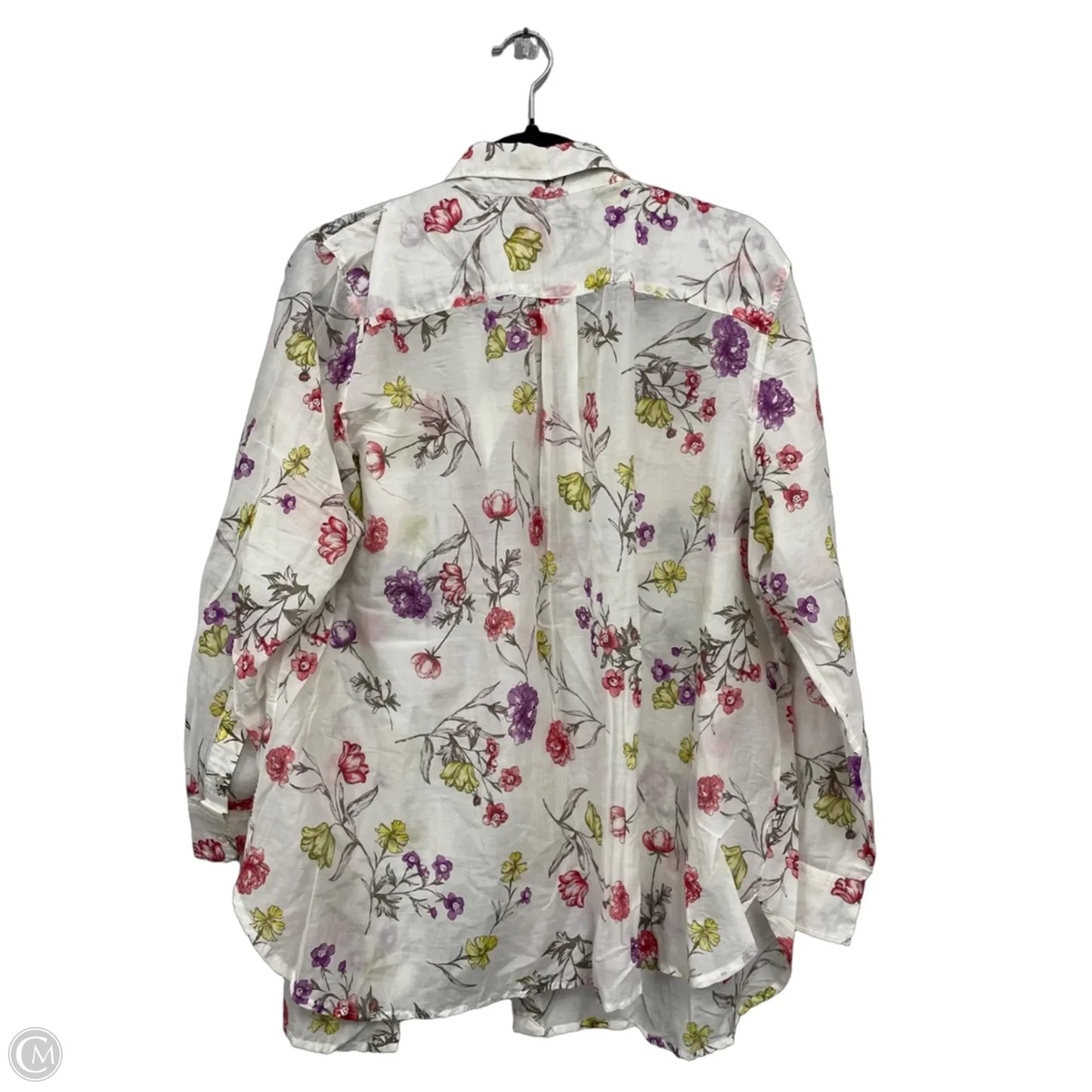Top Long Sleeve By Ralph Lauren In Pink & White, Size: 2x
