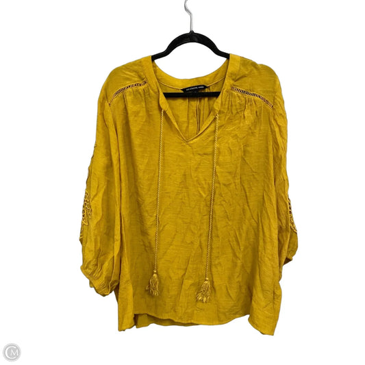 Top Long Sleeve By Zac And Rachel In Yellow, Size: 2x