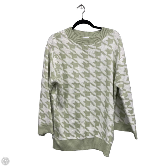 Sweater By Princess Polly In Green & White, Size: L