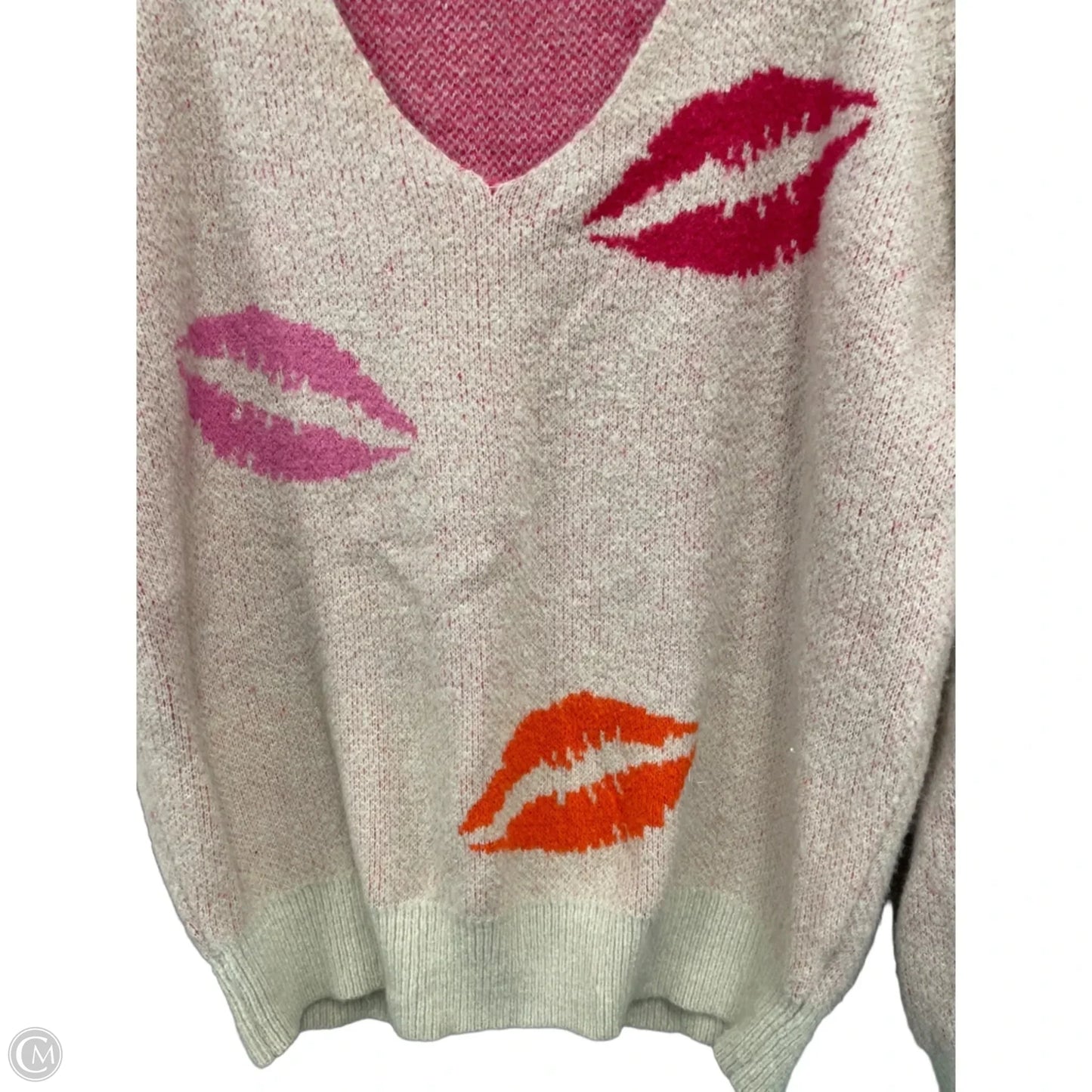Sweater By Dee Elly In Pink & Tan, Size: L