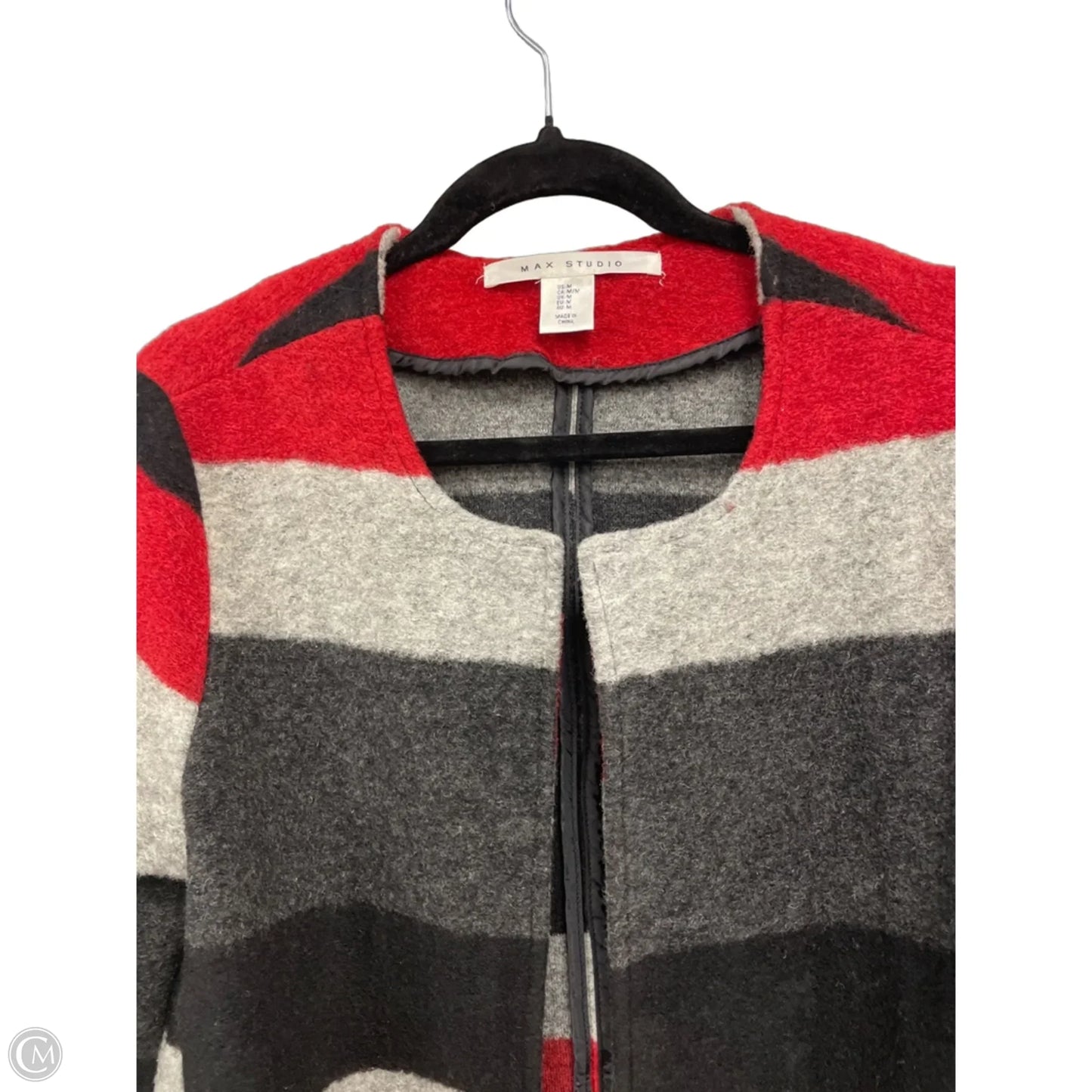 Sweater Cardigan By Max Studio In Black & Red, Size: M