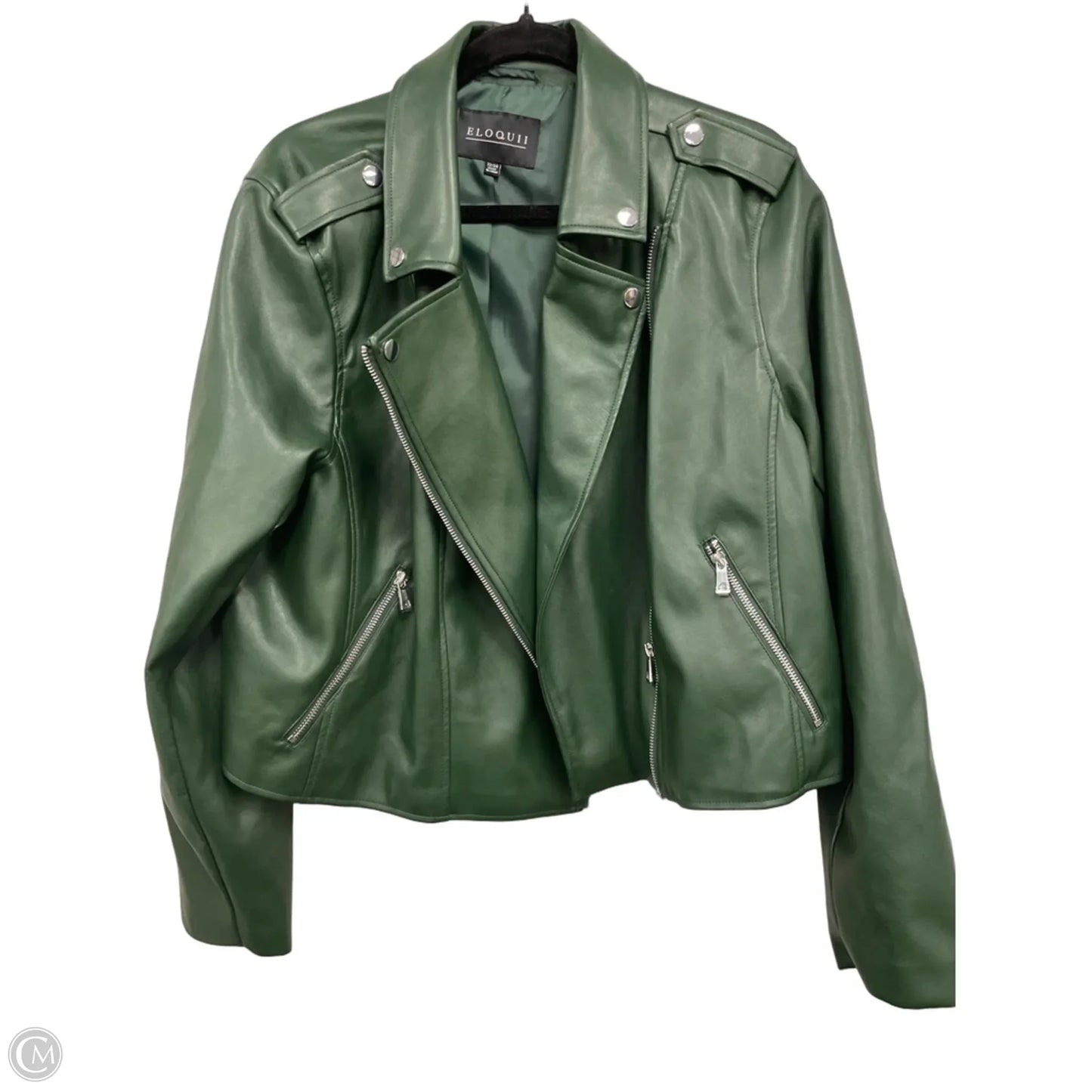 Jacket Leather By Eloquii In Green, Size: 22