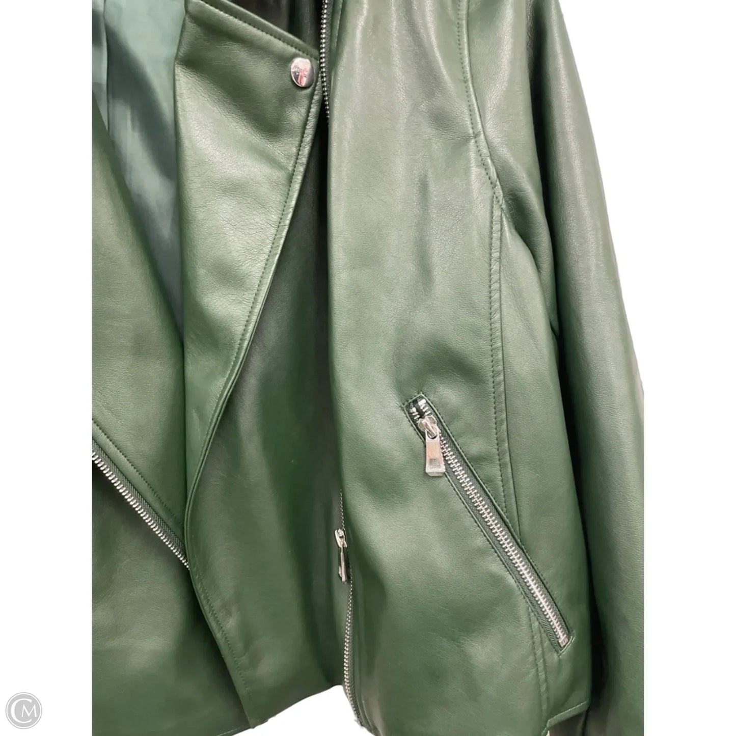Jacket Leather By Eloquii In Green, Size: 22
