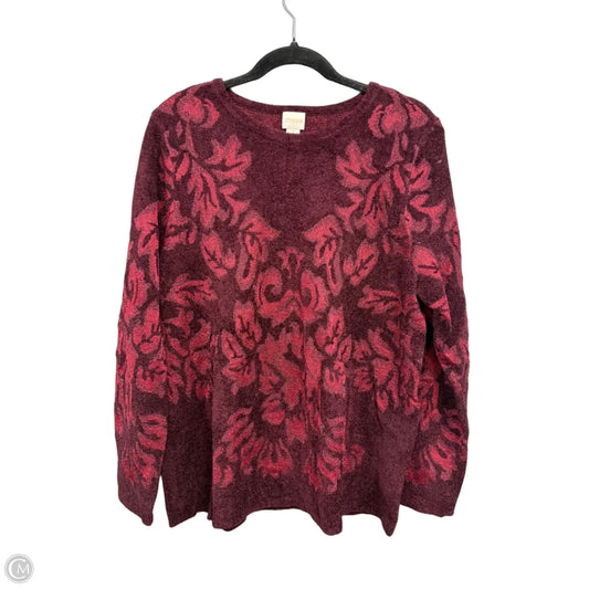 Sweater By Chicos In Maroon, Size: Xl