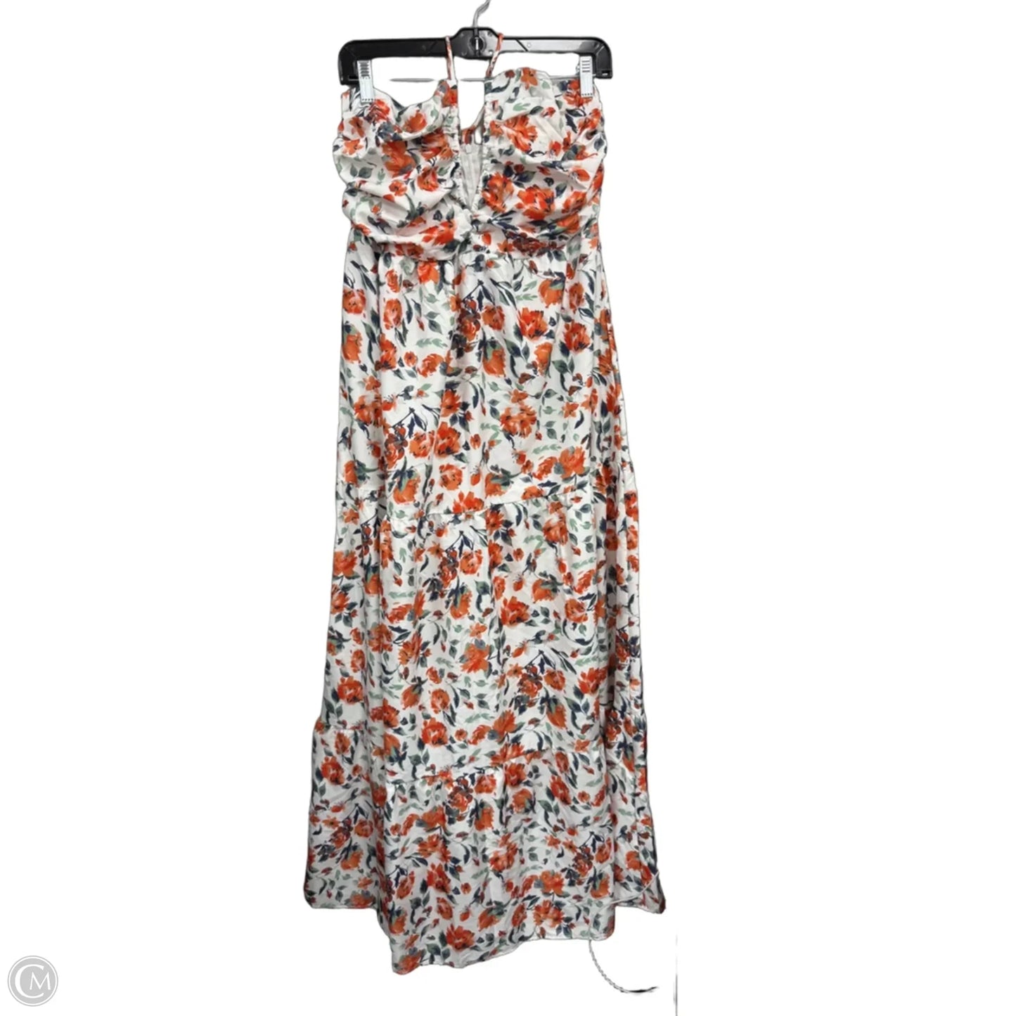 Dress Casual Maxi By Clothes Mentor In Orange & White, Size: L