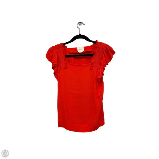 Top Short Sleeve By Maeve In Orange, Size: 4