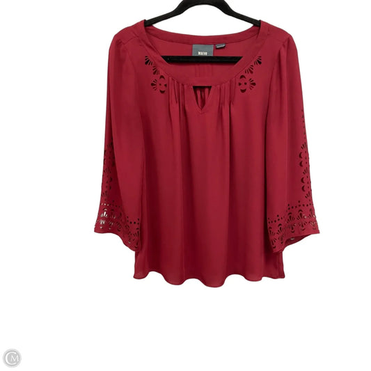 Top 3/4 Sleeve By Maeve In Maroon, Size: 6