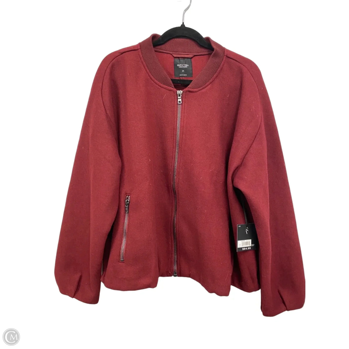 Jacket Other By Simply Vera In Maroon, Size: 2x
