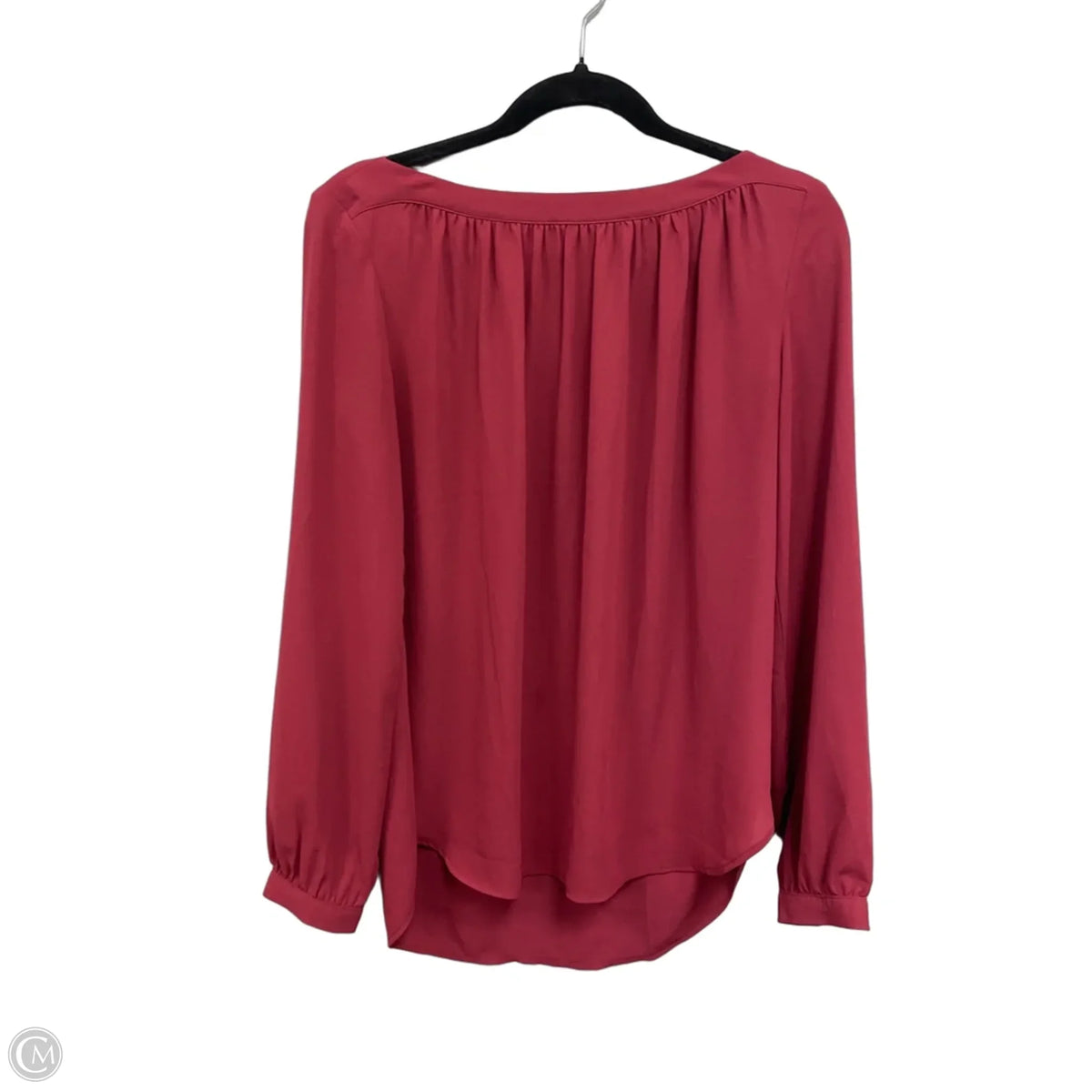 Blouse Long Sleeve By Loft In Maroon, Size: S