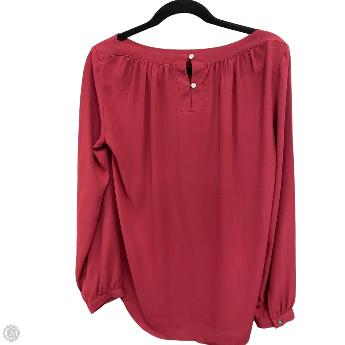 Blouse Long Sleeve By Loft In Maroon, Size: S