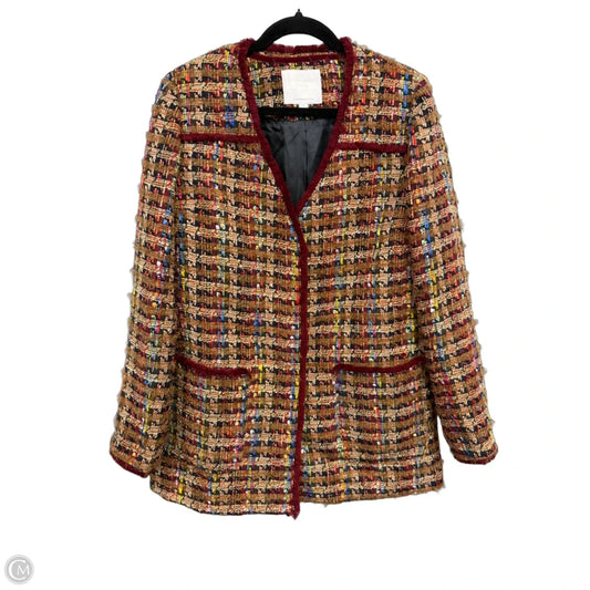 Blazer By Clothes Mentor In Brown & Red, Size: M