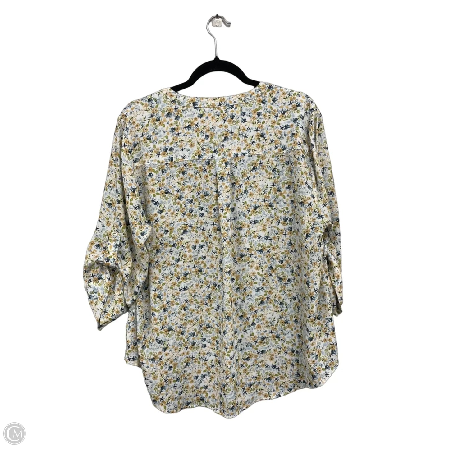 Blouse 3/4 Sleeve By Torrid In Black & Green, Size: 14