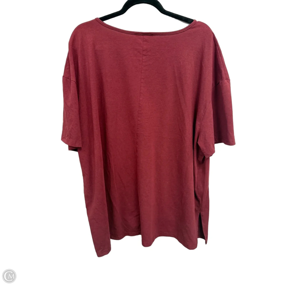 Top Short Sleeve By Shein In Maroon, Size: 3x