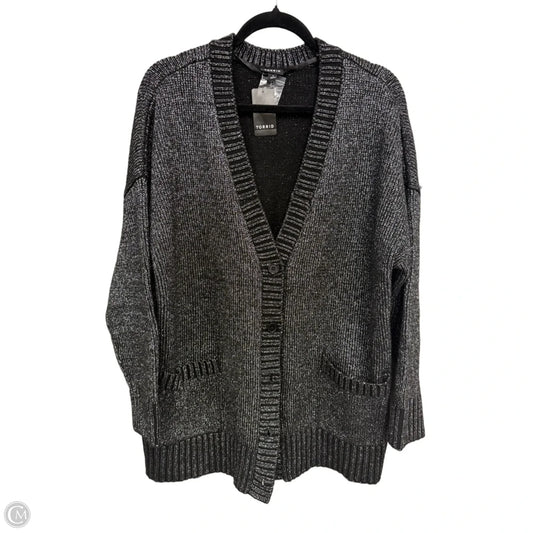Cardigan By Torrid In Black & Silver, Size: 1x