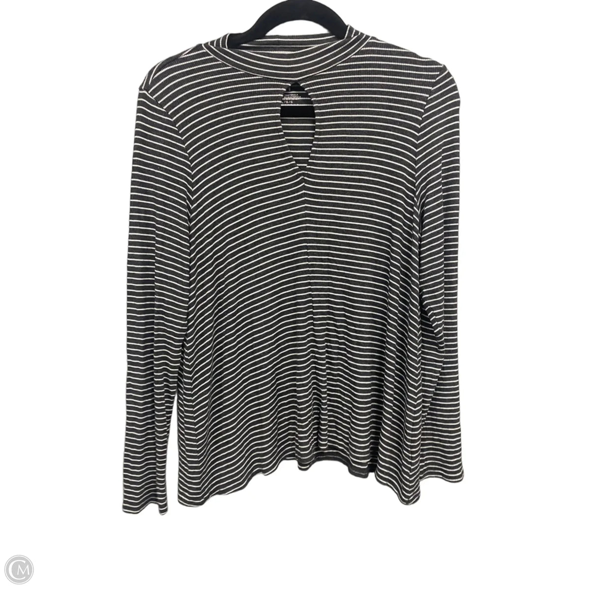 Top Long Sleeve By American Eagle In Black & White, Size: L