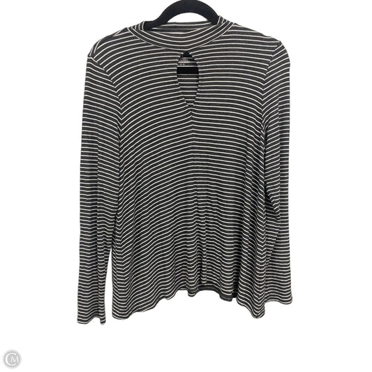 Top Long Sleeve By American Eagle In Black & White, Size: L
