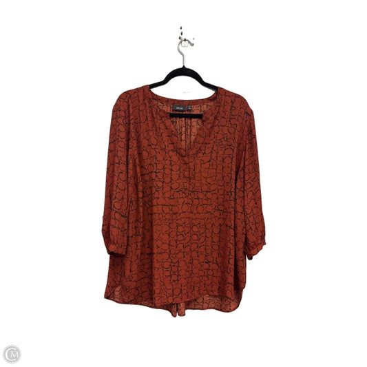 Blouse 3/4 Sleeve By Apt 9 In Copper, Size: 1x