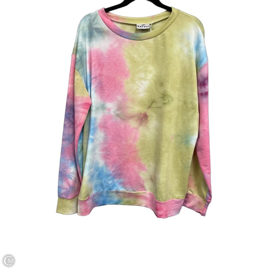 Sweatshirt Crewneck By Clothes Mentor In Green & Pink, Size: Xl