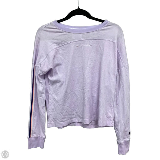 Athletic Top Long Sleeve Crewneck By Champion In Purple, Size: S