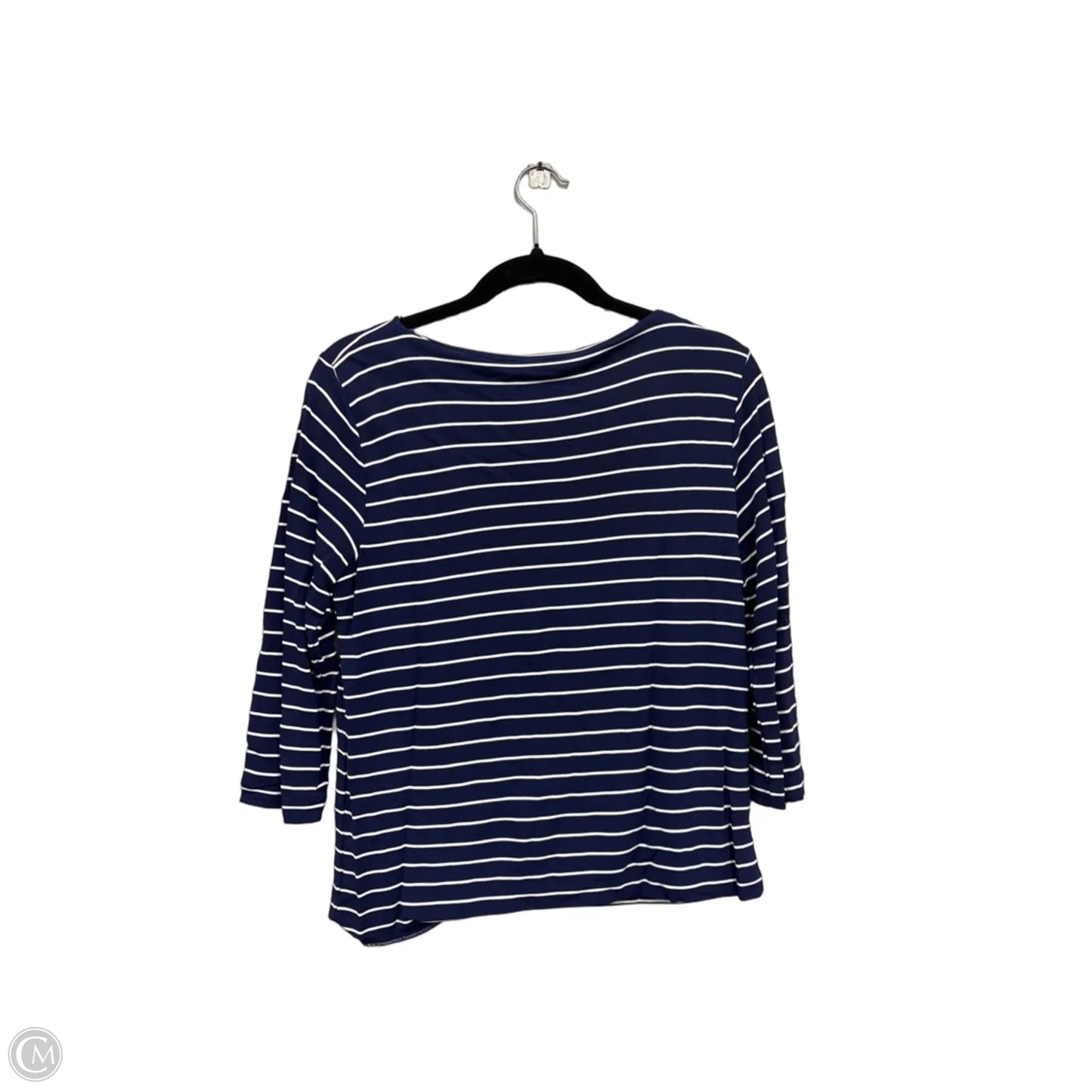 Top 2pc 3/4 Sleeve By Lauren By Ralph Lauren In Blue & White, Size: Mp