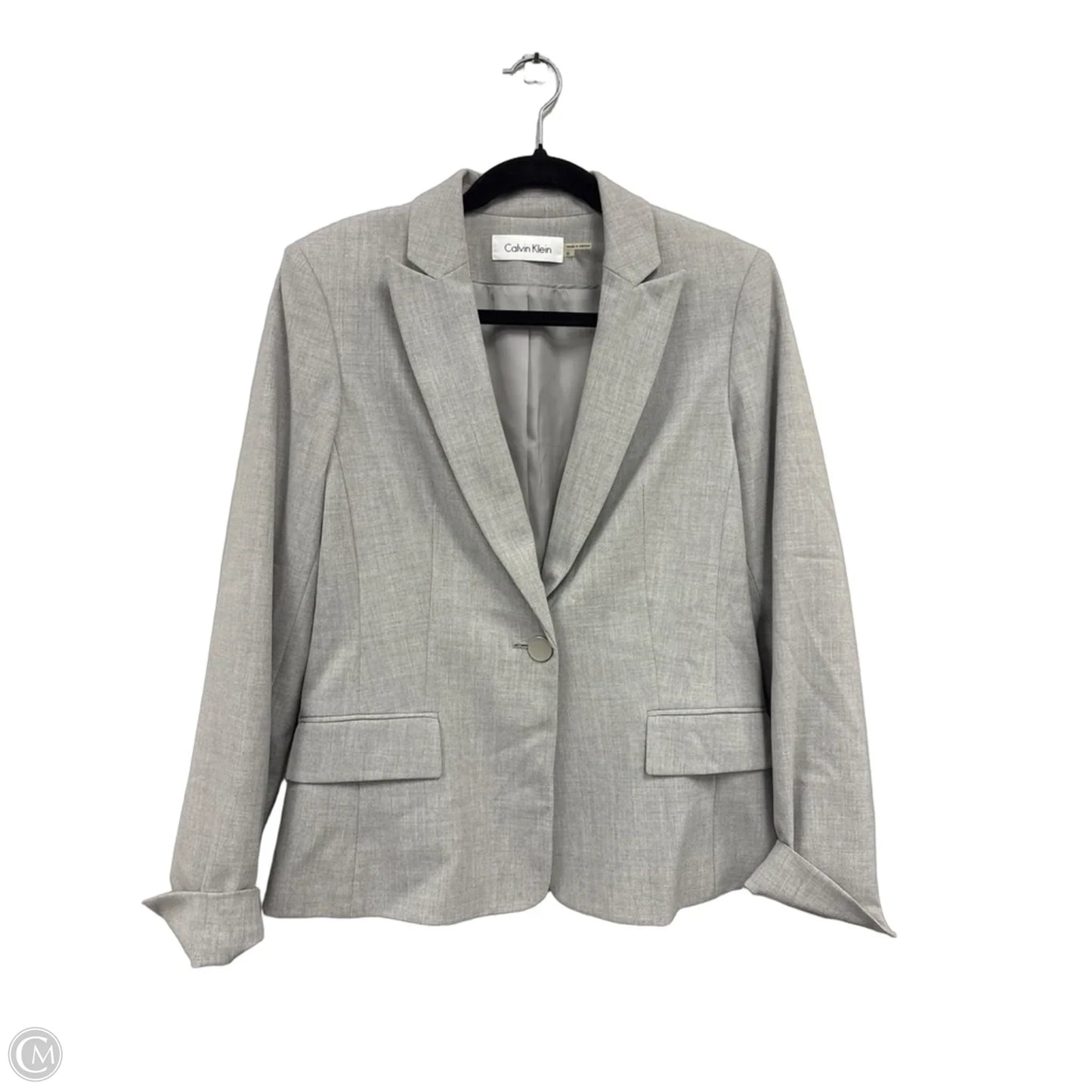 Blazer By Calvin Klein In Grey, Size: S