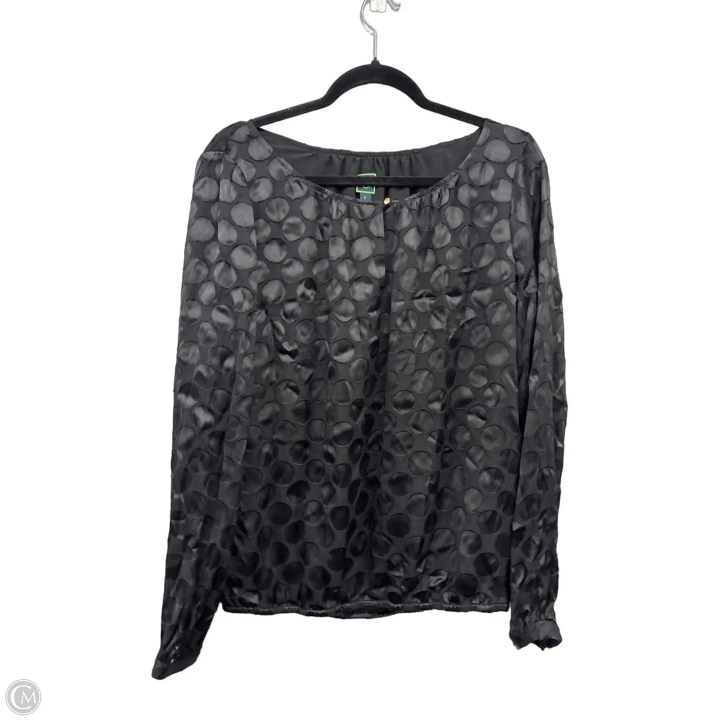 Blouse Long Sleeve By C Wonder In Black, Size: L