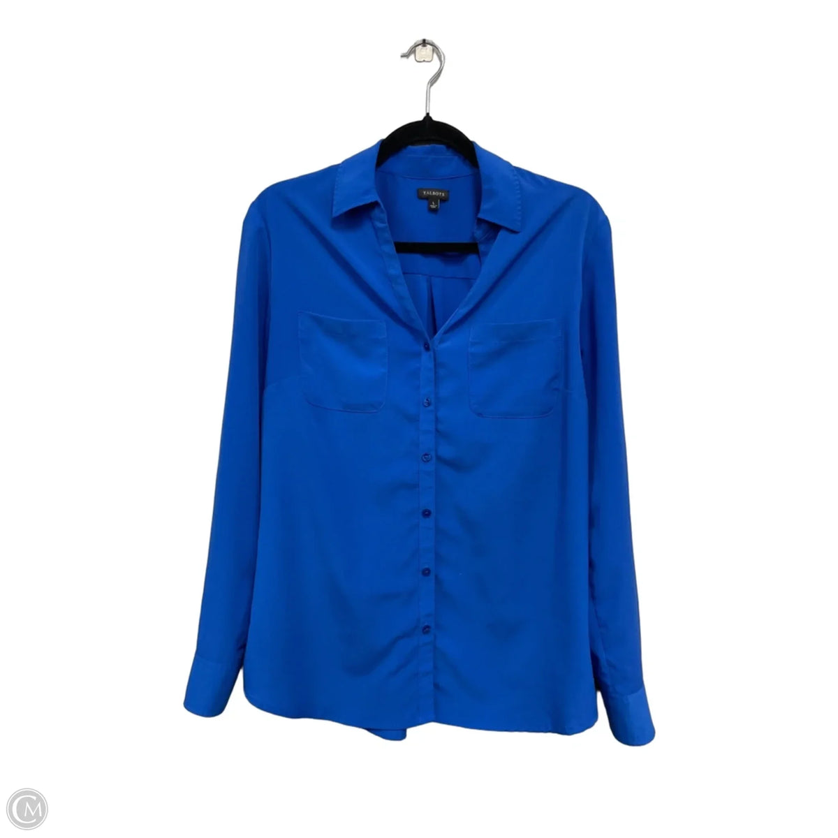 Blouse Long Sleeve By Talbots In Blue, Size: L