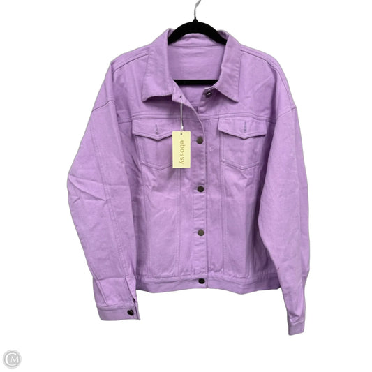 Jacket Denim By Clothes Mentor In Purple, Size: Xxl