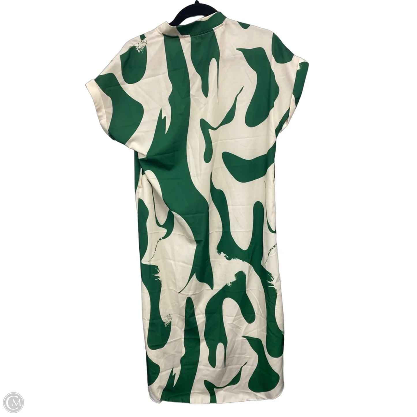 Dress Casual Midi By Shein In Green & White, Size: L