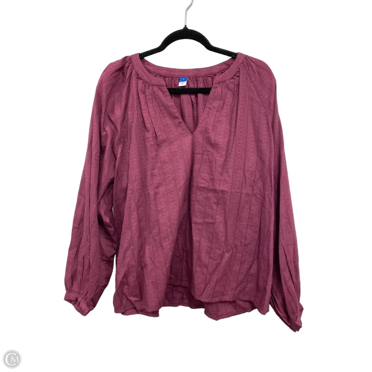 Blouse Long Sleeve By Old Navy In Maroon, Size: L