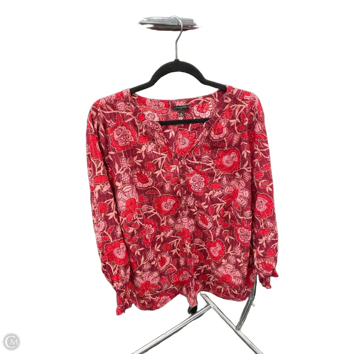 Top Long Sleeve By Talbots In Red, Size: 2x