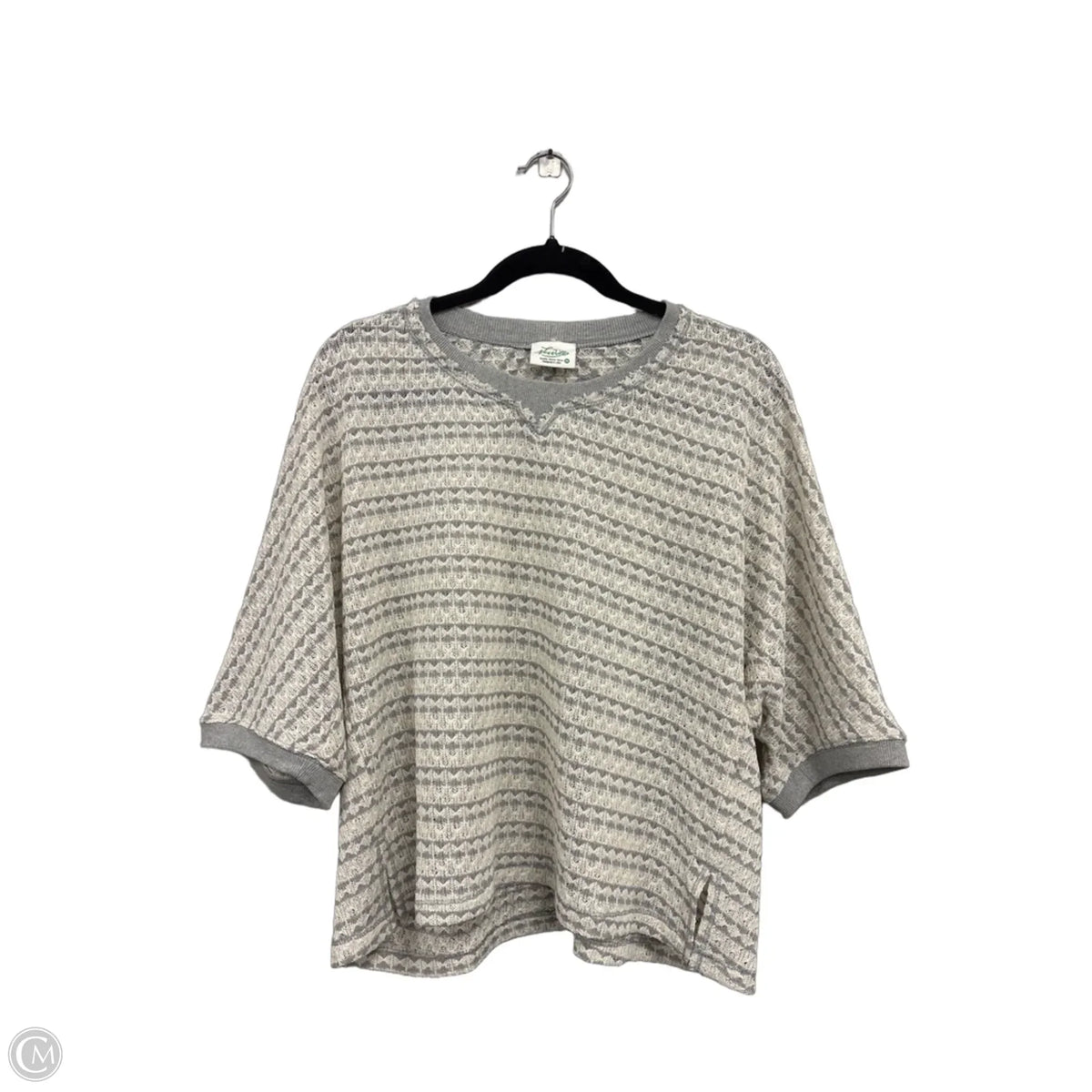 Sweater By Clothes Mentor In Grey & White, Size: M