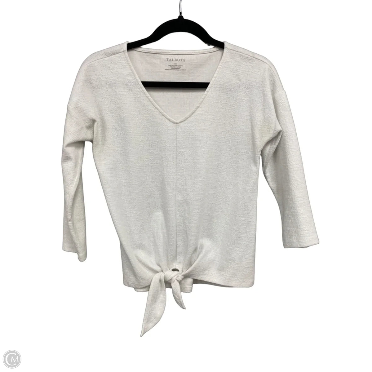 Top 3/4 Sleeve By Talbots In White, Size: Xs