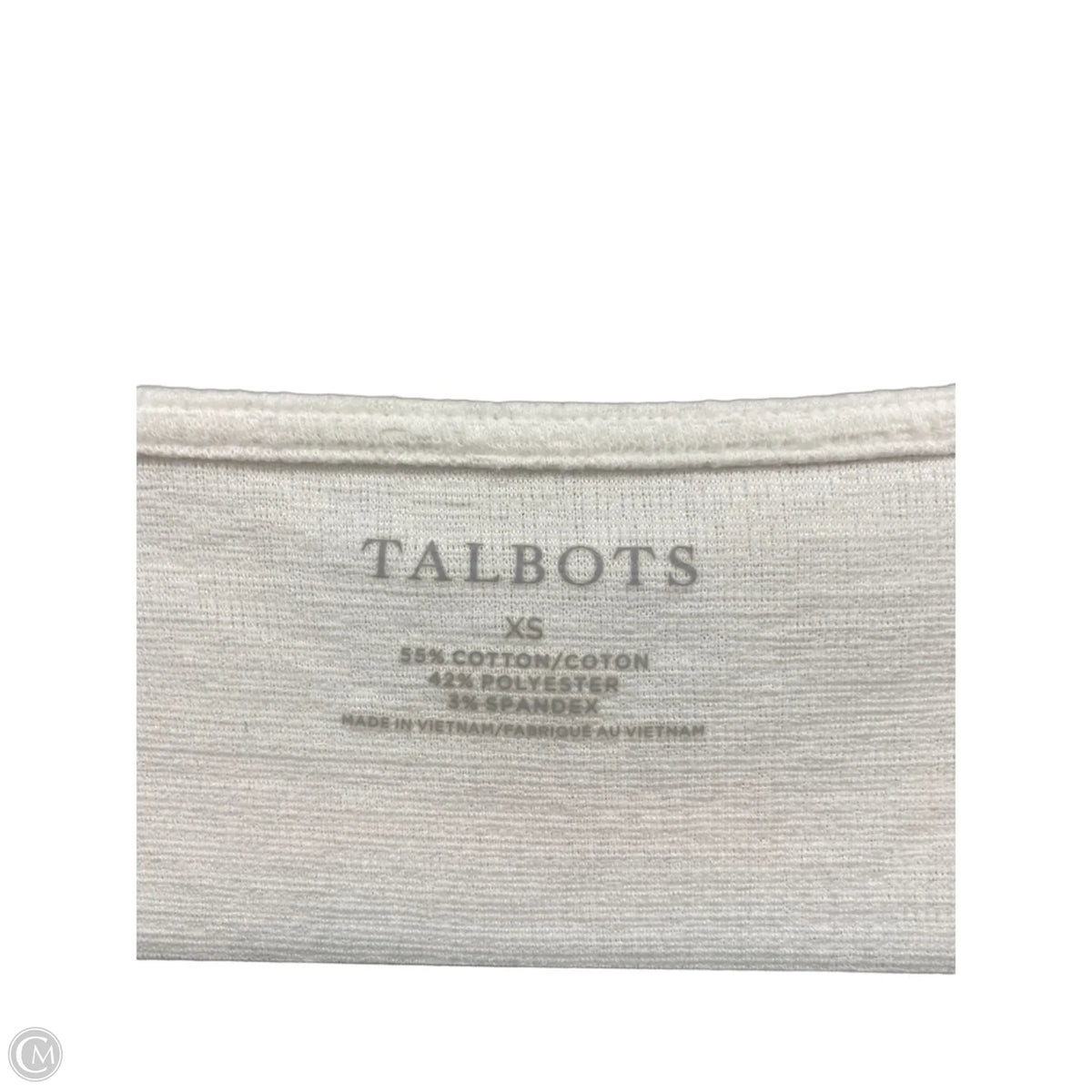 Top 3/4 Sleeve By Talbots In White, Size: Xs