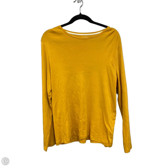 Top Long Sleeve By Talbots In Gold, Size: Xl