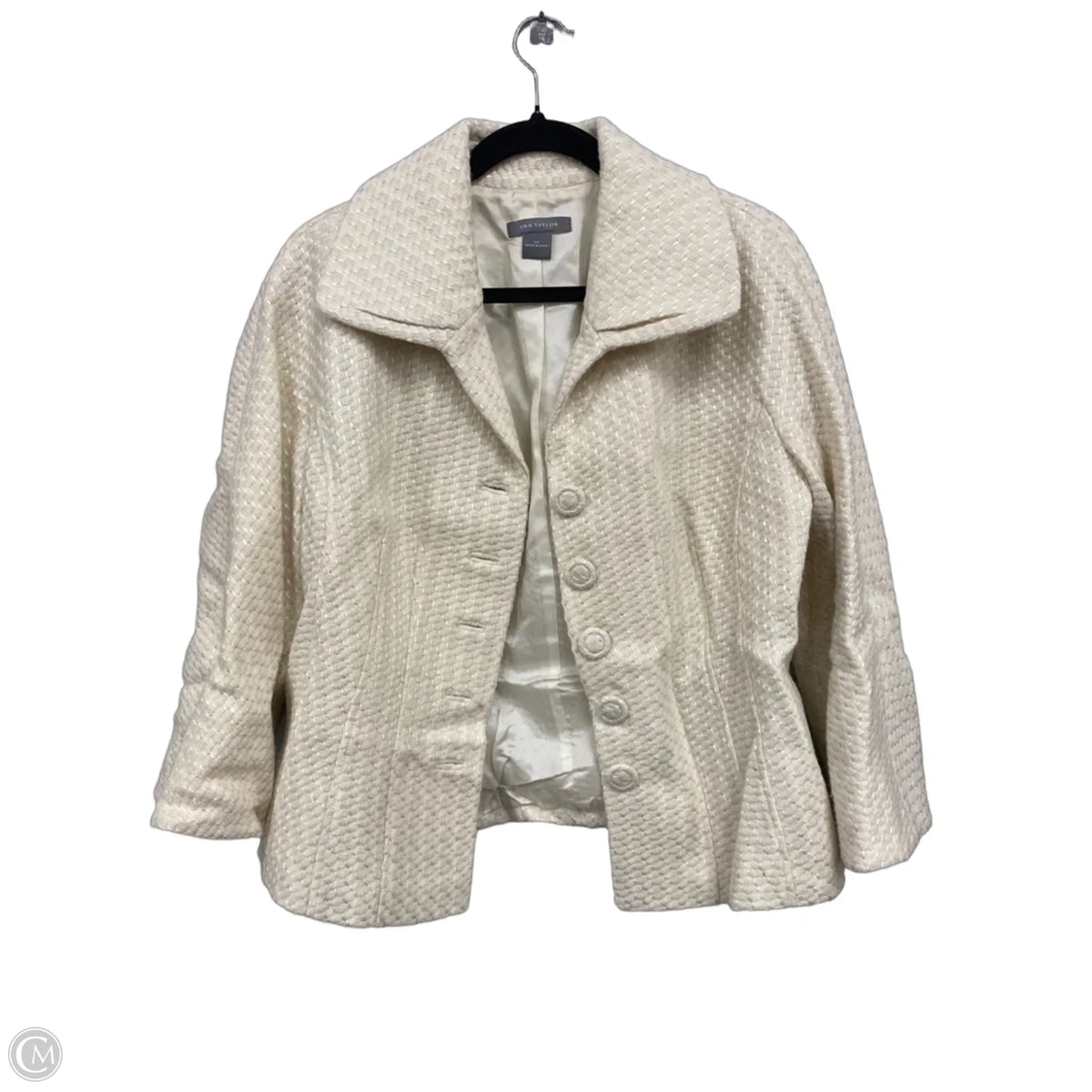 Blazer By Ann Taylor In Cream, Size: 14