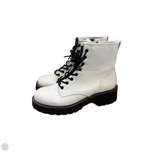 Boots Ankle Heels By Madden Girl In Black & White, Size: 8.5